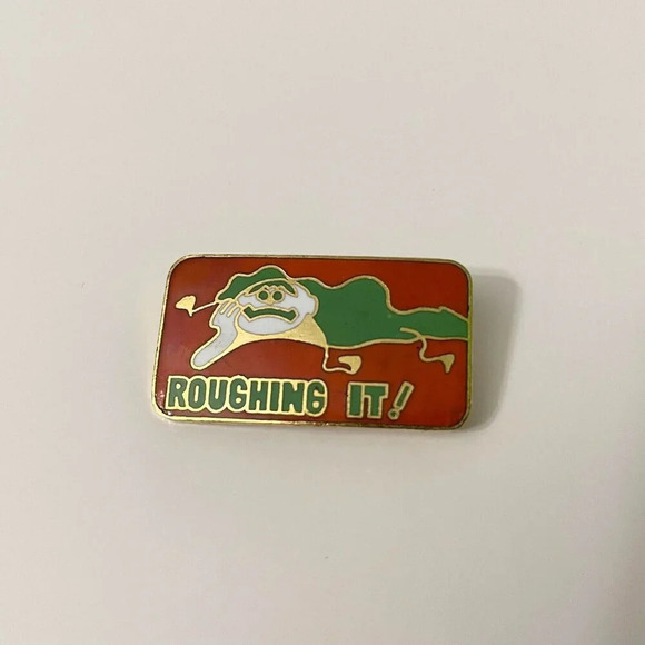 Vintage Roughing It Camping  Pin Taiwan - Picture 2 of 11